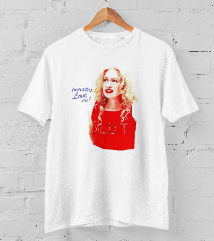 Inmates Love Me Slut Red Top Blonde Woman T-Shirt