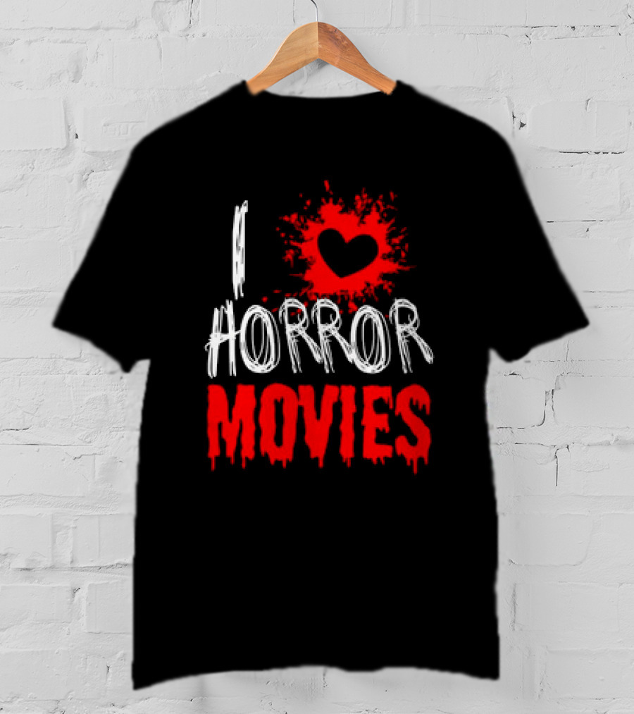 I Heart Horror Movies With Red Splatter T-Shirt