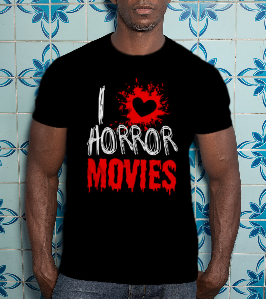 I Heart Horror Movies With Red Splatter T-Shirt