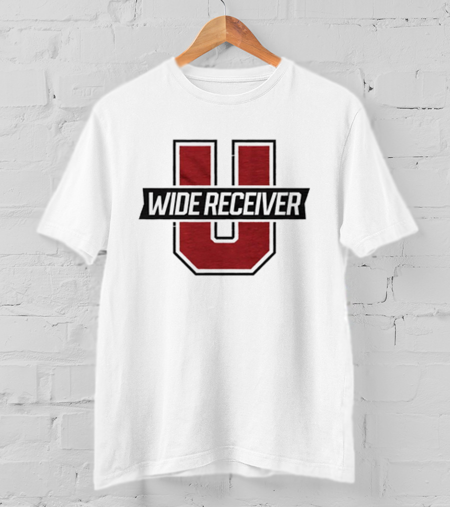 Wide Receiver U Football Inspired Logo Red And Black T-Shirt