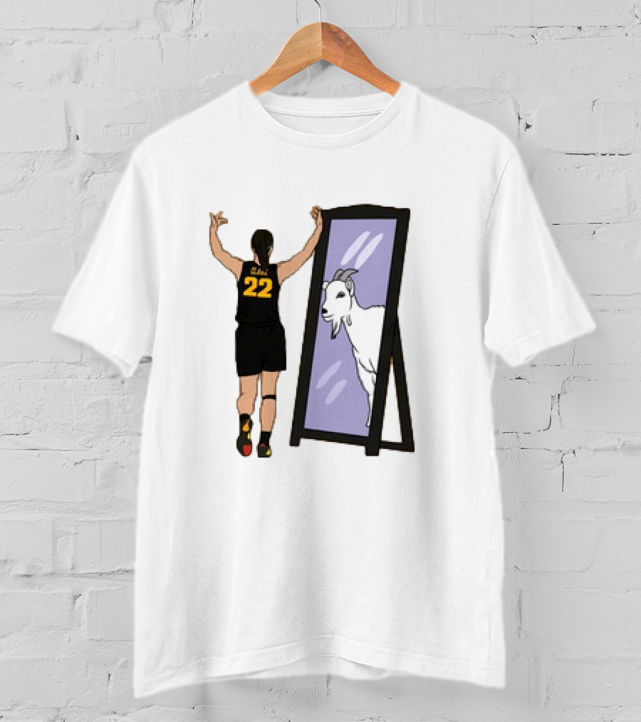 Caitlin Clark 22 Iowa Mirror GOAT T-Shirt