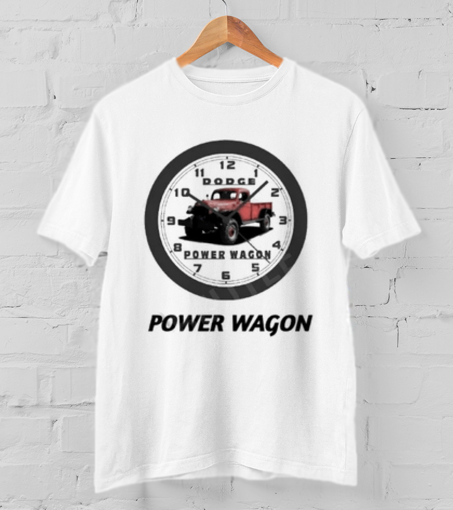 Dodge Power Wagon Clock With Classic Red Truck Image T-Shirt