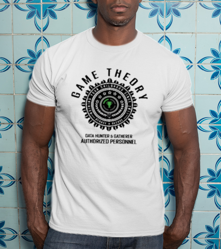 Game Theory Data Hunter And Gatherer Authorized Personnel Badge T-Shirt