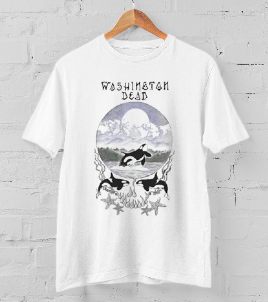 Washington Dead United States Grateful Dead Store Orcas Skull Stars T-Shirt