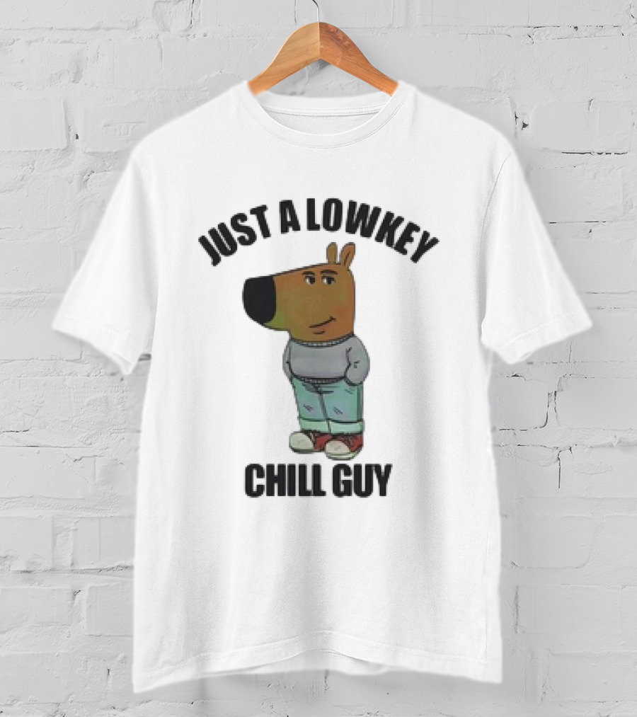 Just A Lowkey Chill Guy Retro Cartoon Style Character T-Shirt