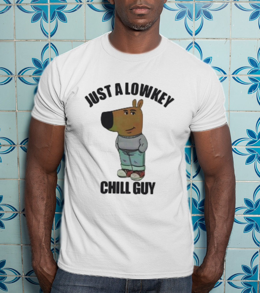Just A Lowkey Chill Guy Retro Cartoon Style Character T-Shirt