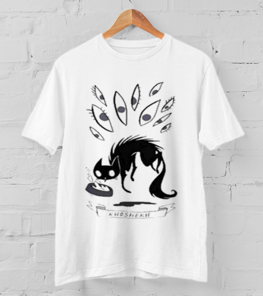 Khoshekh The Cat Surrounded By Floating Eyes And Feeding Bowl T-Shirt