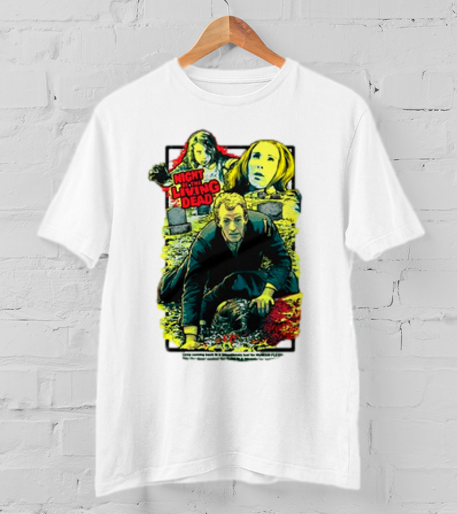 Night Of The Living Dead Classic Horror Scene With Surrounded By Death Faces T-Shirt