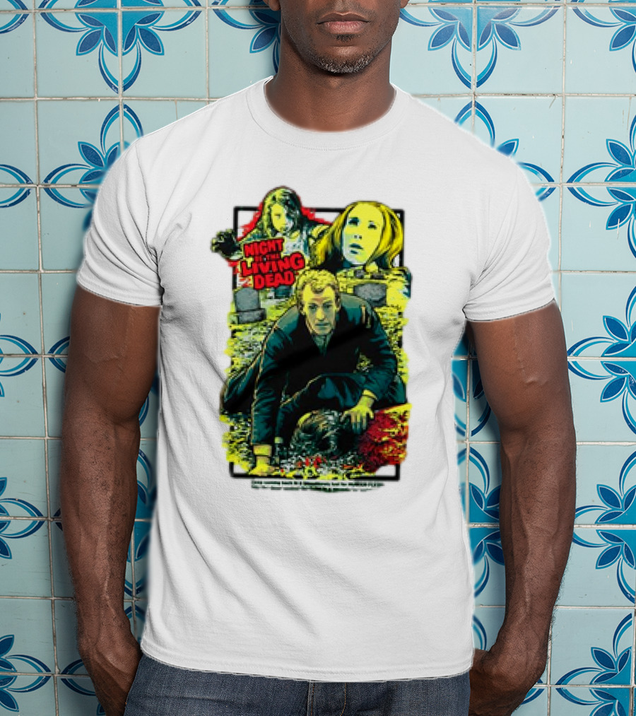 Night Of The Living Dead Classic Horror Scene With Surrounded By Death Faces T-Shirt