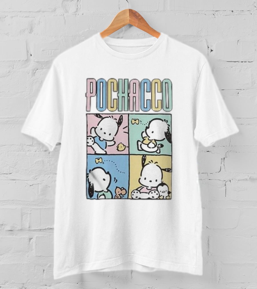 POCHACCO Pastel Grid Cute Comics Panel Series T-Shirt