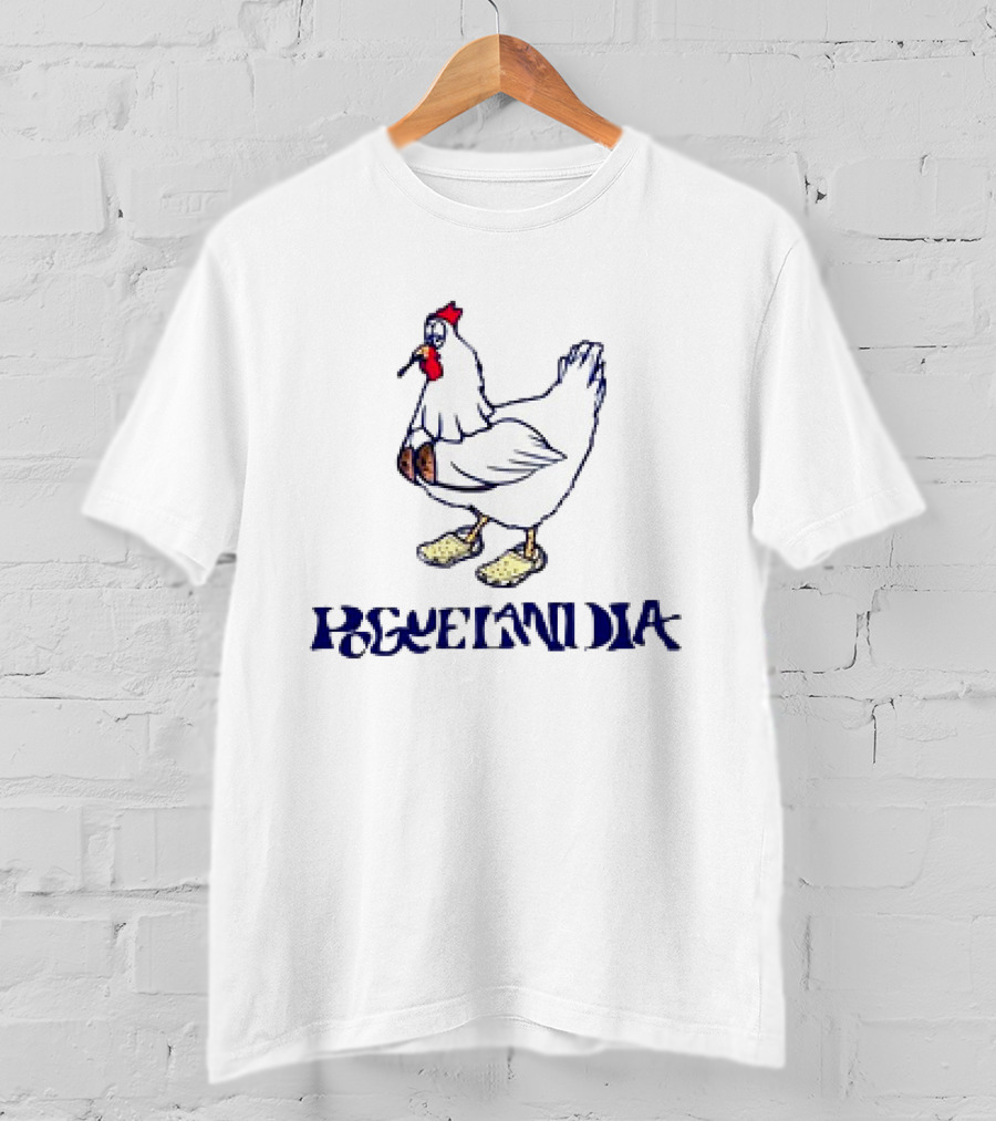Poguelandia Chicken Wearing Shoes T-Shirt