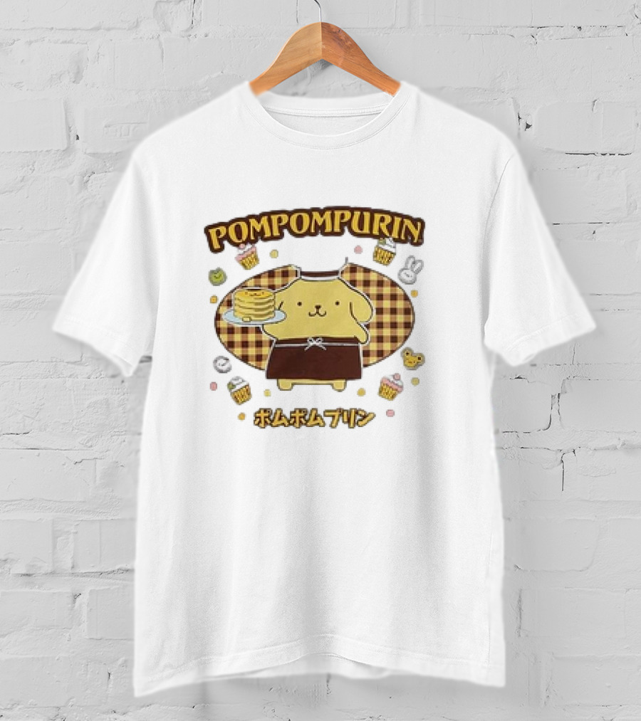 Pompompurin Sweet Pancake Delight With Cute Desserts T-Shirt