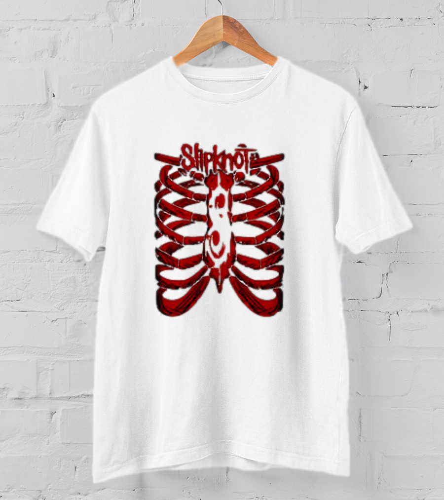 Slipknot Ribcage Skeleton Logo Red T-Shirt