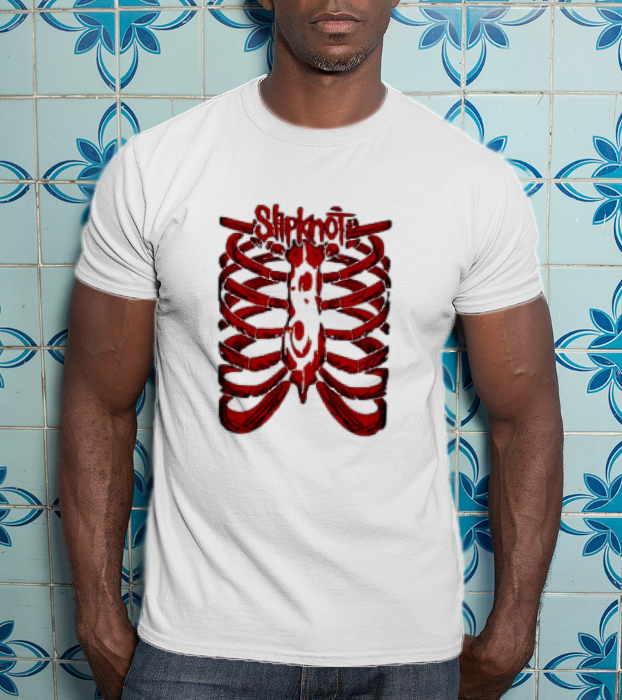Slipknot Ribcage Skeleton Logo Red T-Shirt