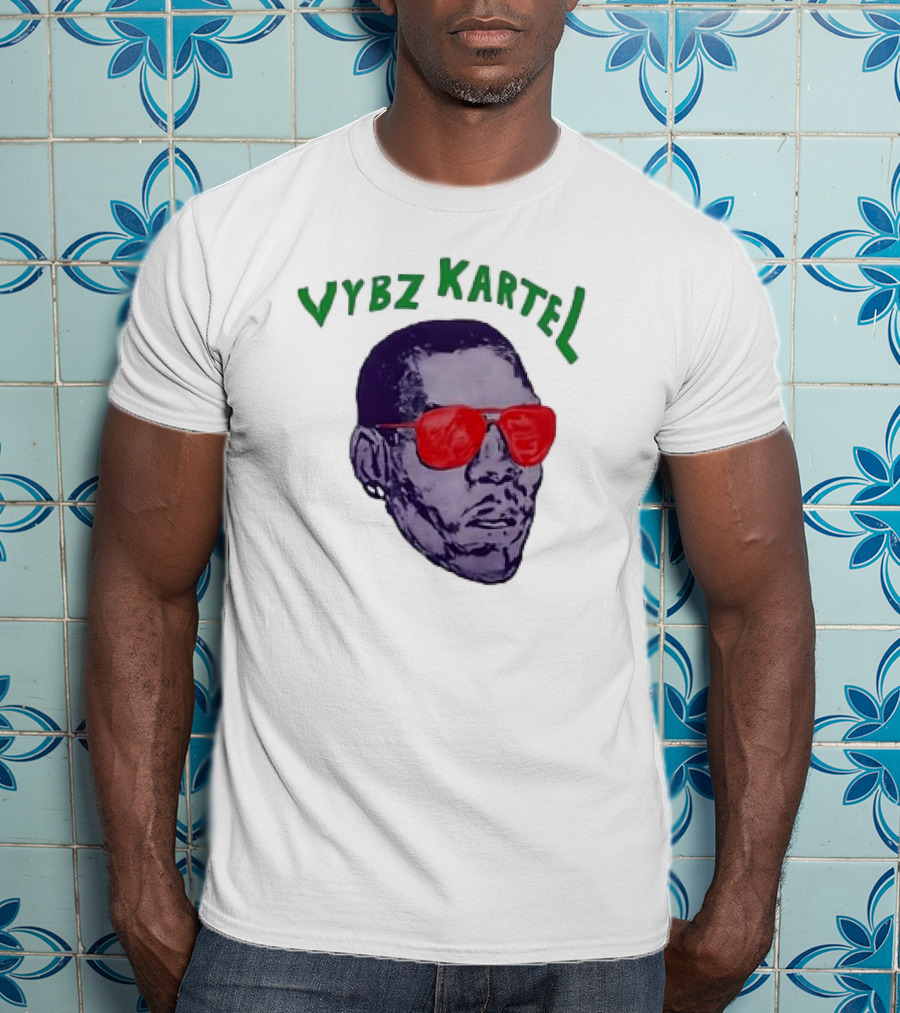Vybz Kartel Head Red Sunglasses T-Shirt