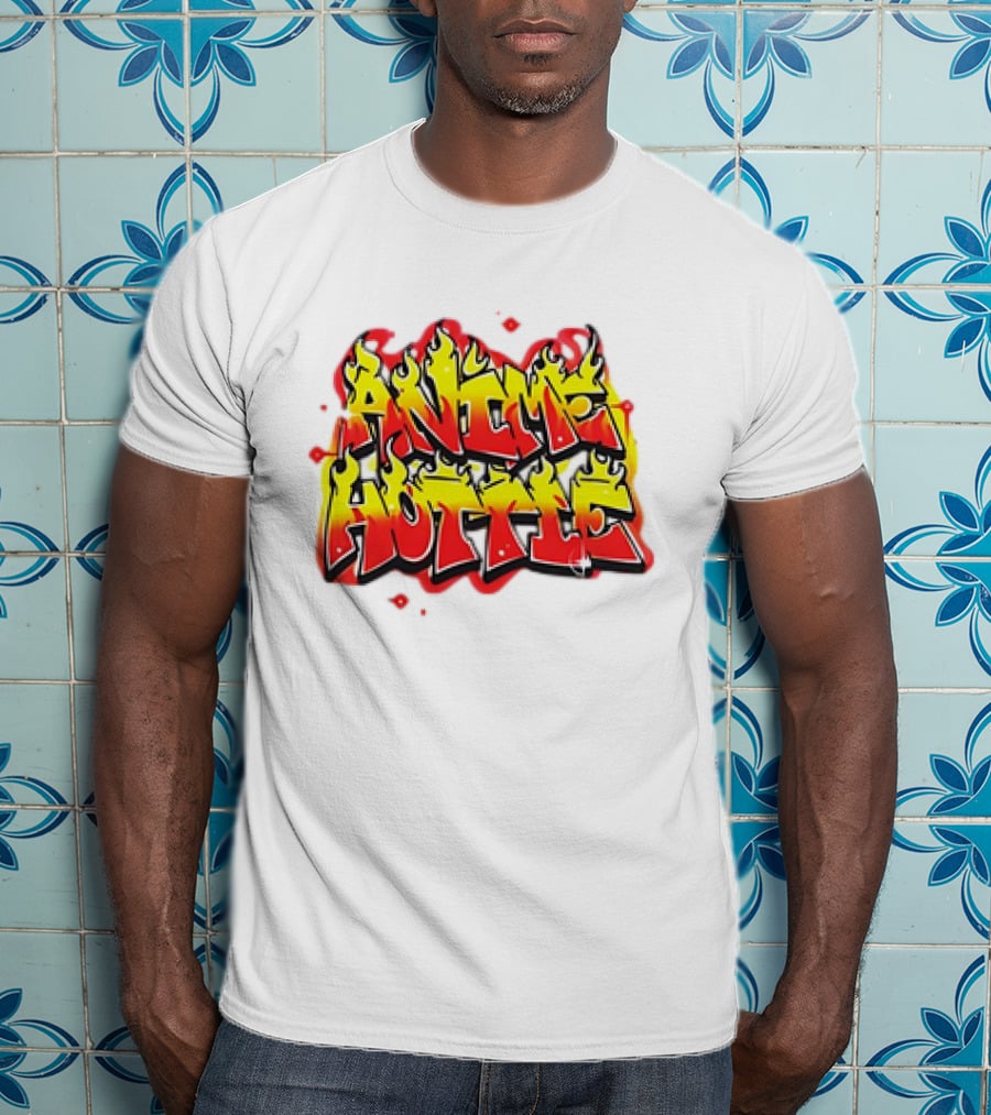 Anime Hottie Flame Graffiti T-Shirt