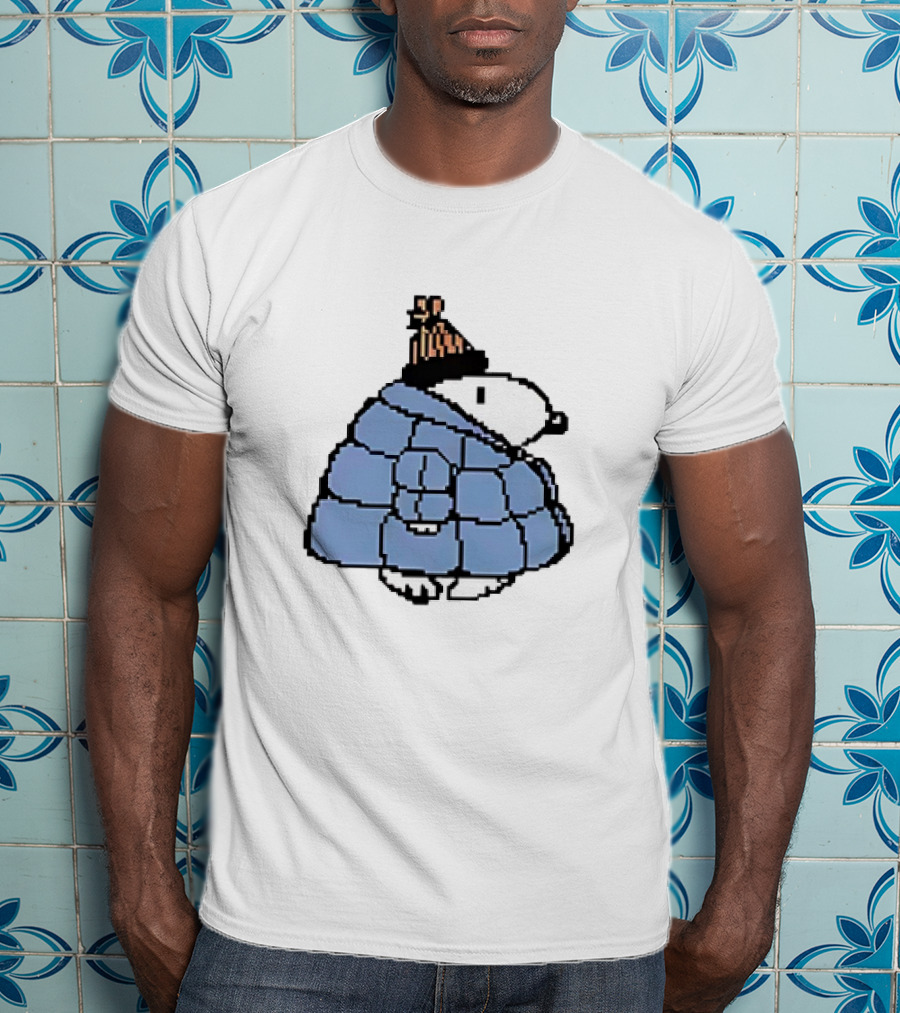 Snoopy Peanuts Winter Puffer Jacket Beanie T-Shirt