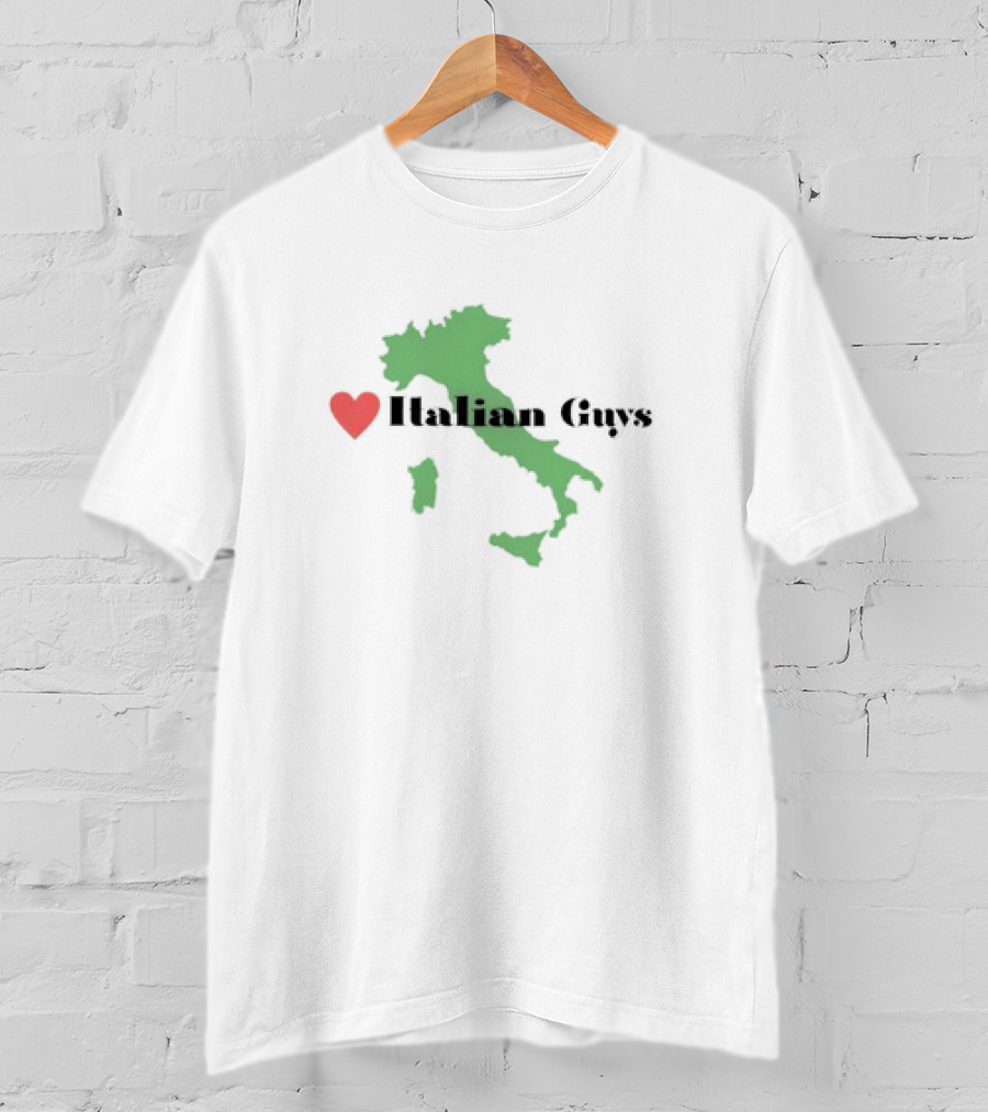 Heart Italian Guys Green Italy Map T-Shirt