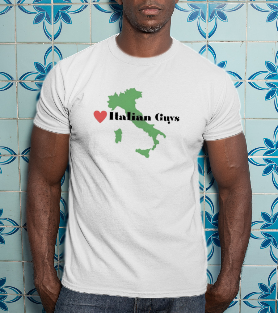 Heart Italian Guys Green Italy Map T-Shirt