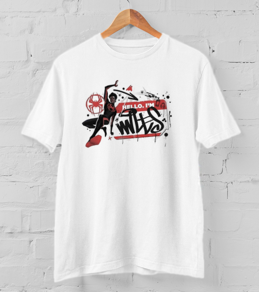 Marvel Spider-Man Across The Spider-Verse Hello I'm Miles T-Shirt