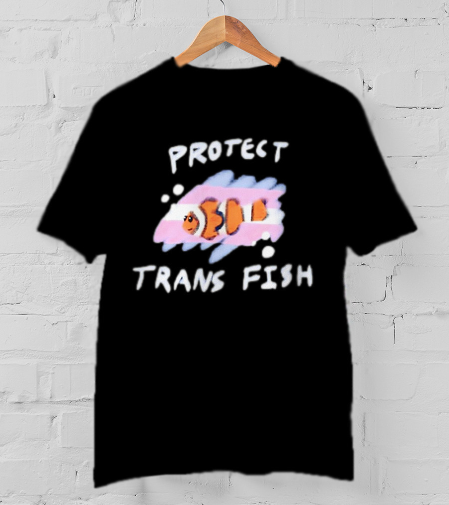 Protect Trans Fish Clownfish With Transgender Flag Colors T-Shirt