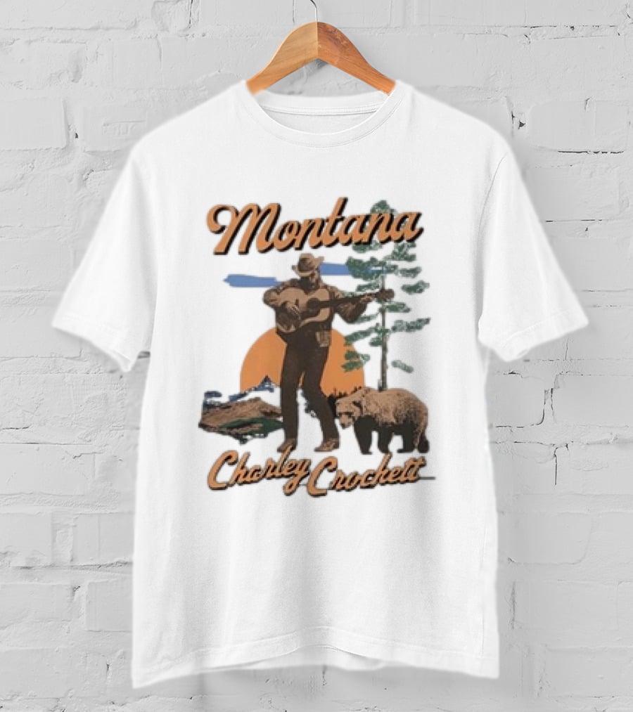 Charley Crockett Montana Bear Scenic Music Adventure T-Shirt