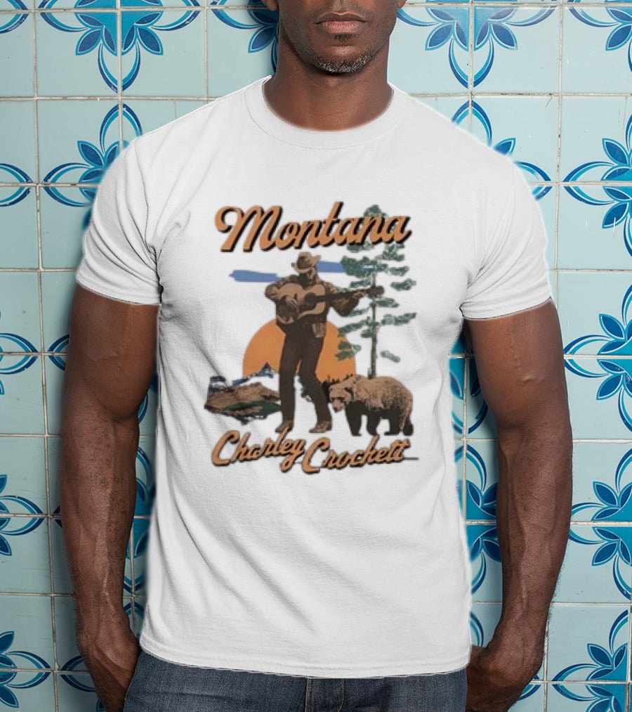 Charley Crockett Montana Bear Scenic Music Adventure T-Shirt
