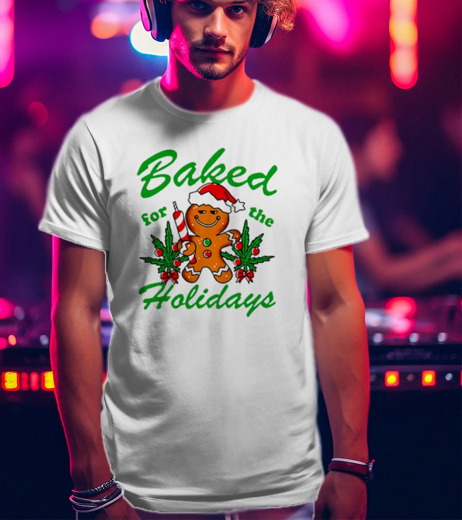 Baked For The Holidays Gingerbread Christmas Santa Hat T-Shirt