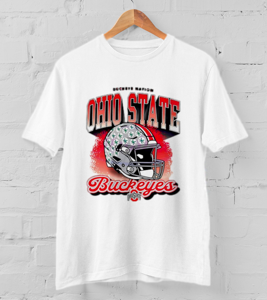 Ohio State Buckeyes Helmet Buckeye Nation Football T-Shirt