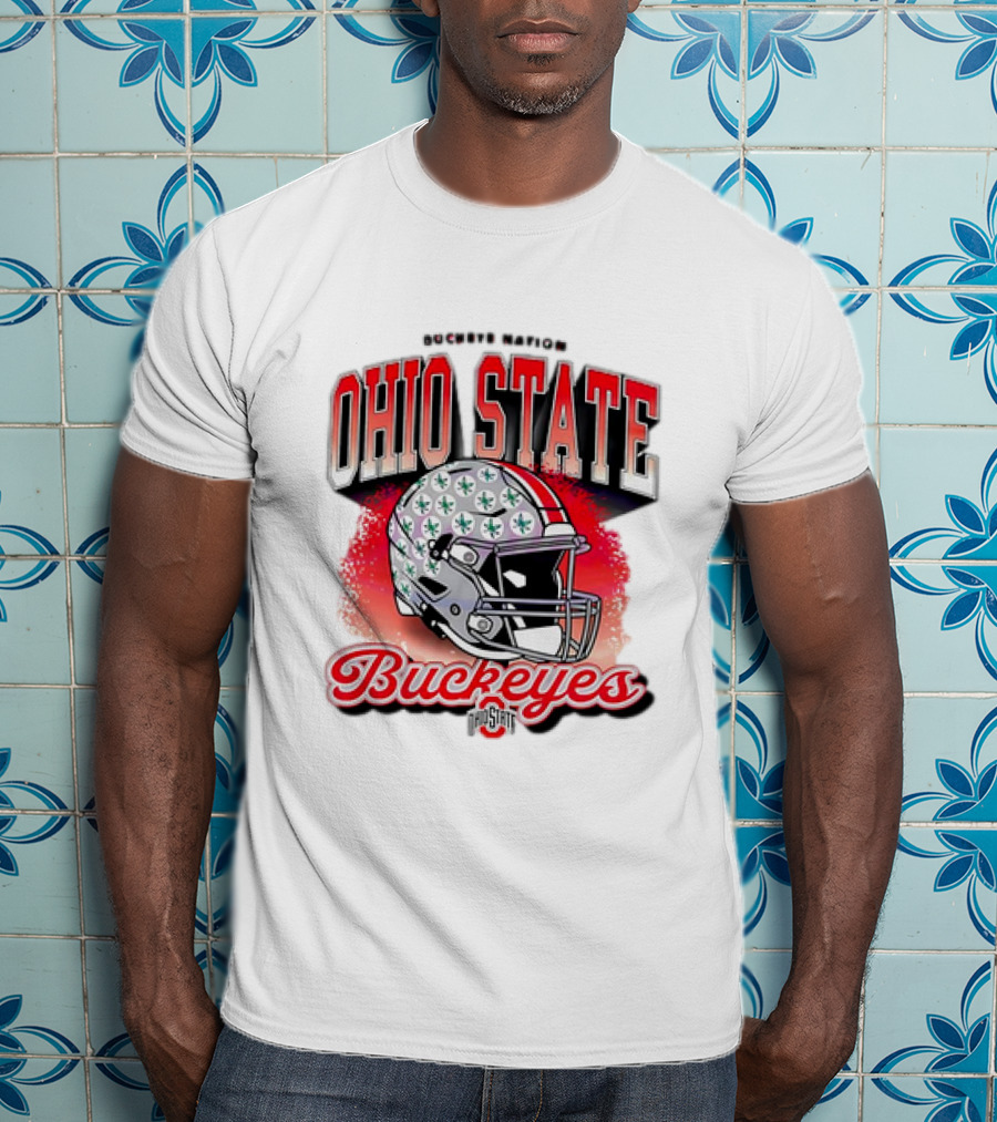 Ohio State Buckeyes Helmet Buckeye Nation Football T-Shirt