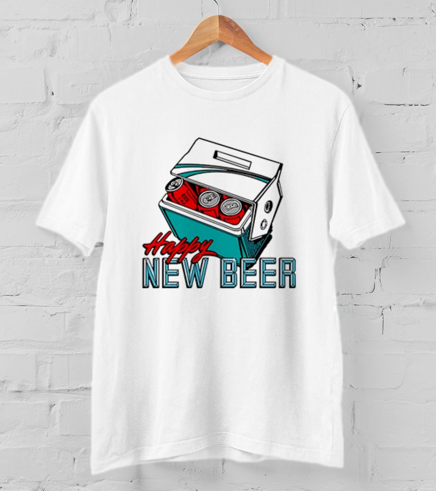 Happy New Beer Cooler With Cans T-Shirt