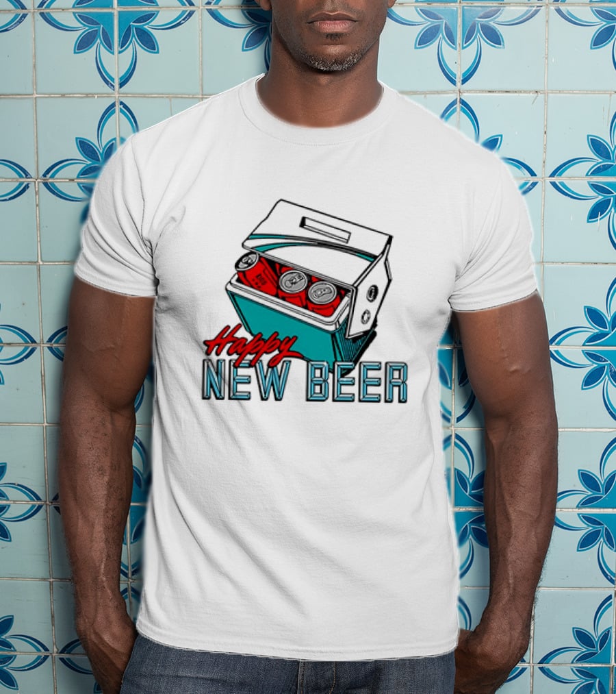 Happy New Beer Cooler With Cans T-Shirt