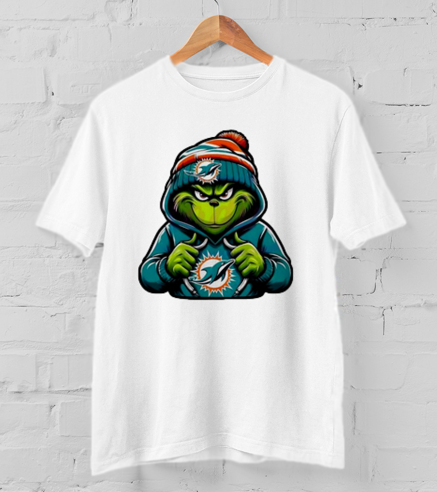 Retro Grinch Miami Dolphins NFL T-Shirt