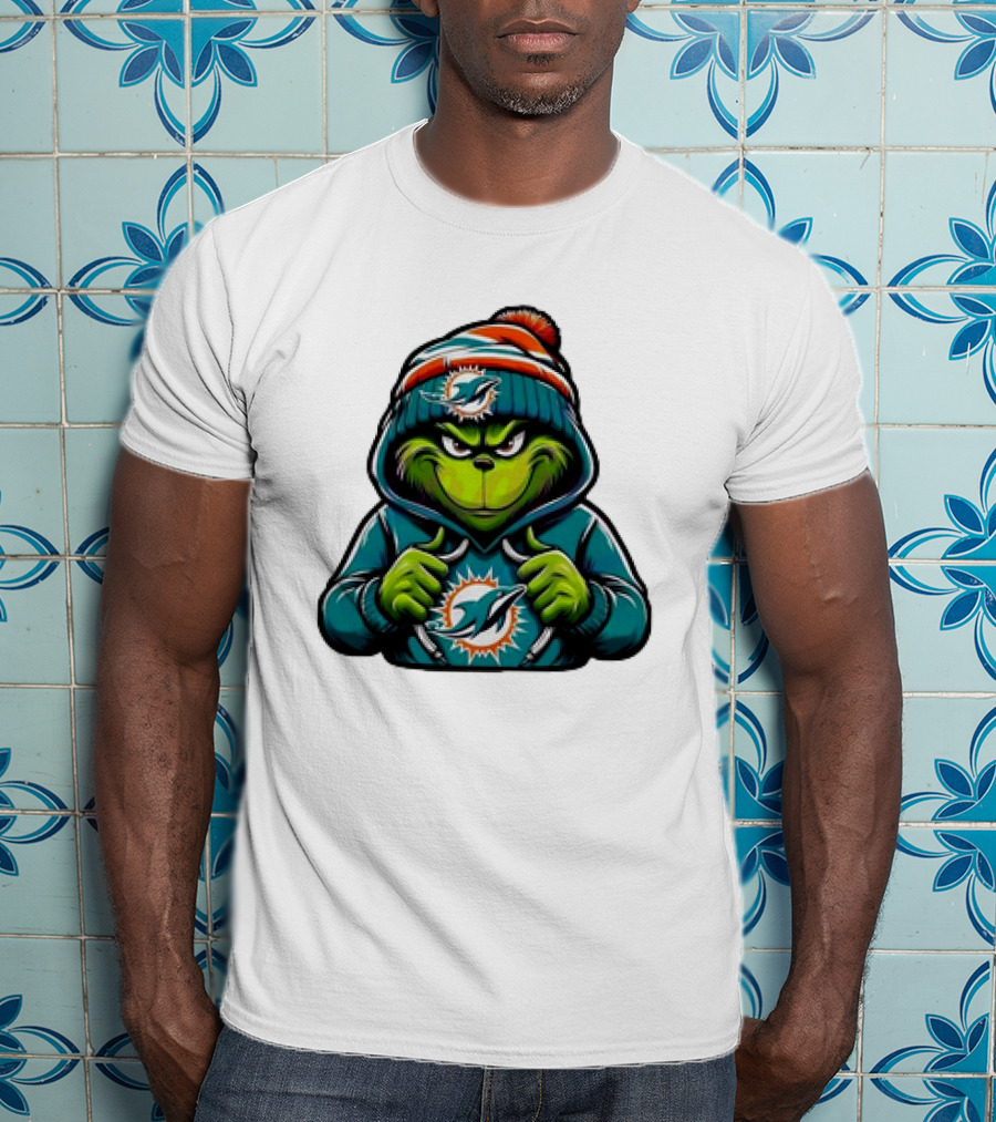 Retro Grinch Miami Dolphins NFL T-Shirt