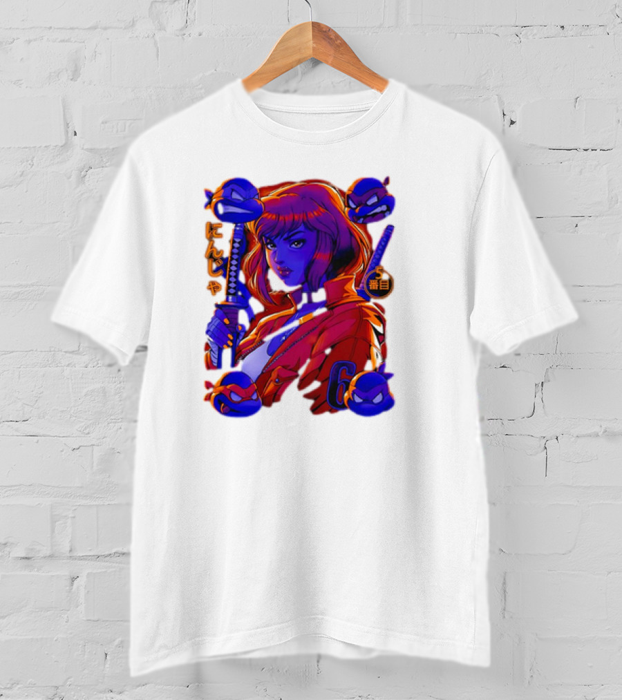 Ninja April O’Neil With Leonardo Raphael Donatello Michelangelo T-Shirt