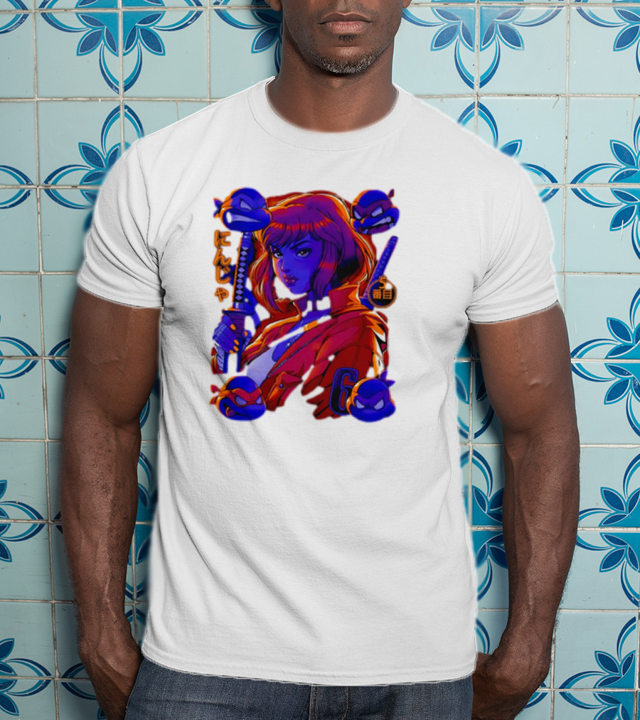 Ninja April O’Neil With Leonardo Raphael Donatello Michelangelo T-Shirt