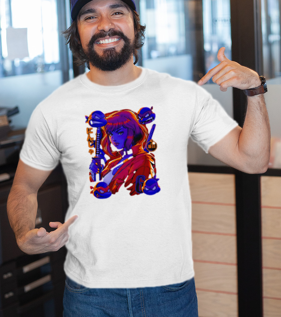 Ninja April O’Neil With Leonardo Raphael Donatello Michelangelo T-Shirt