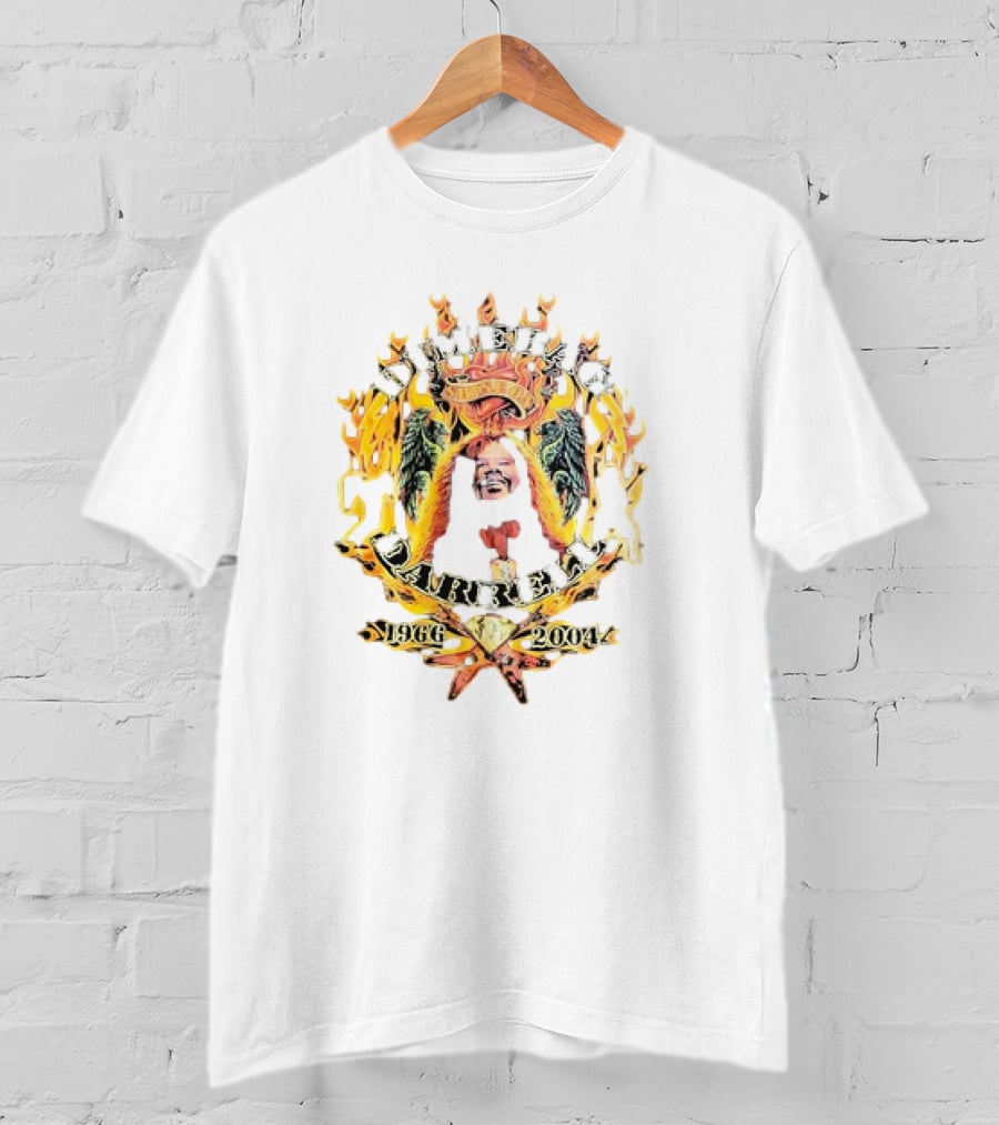 Dimebag Darrell 1966 2004 Vintage Shine On Flame Skull Crest Memorial T-Shirt