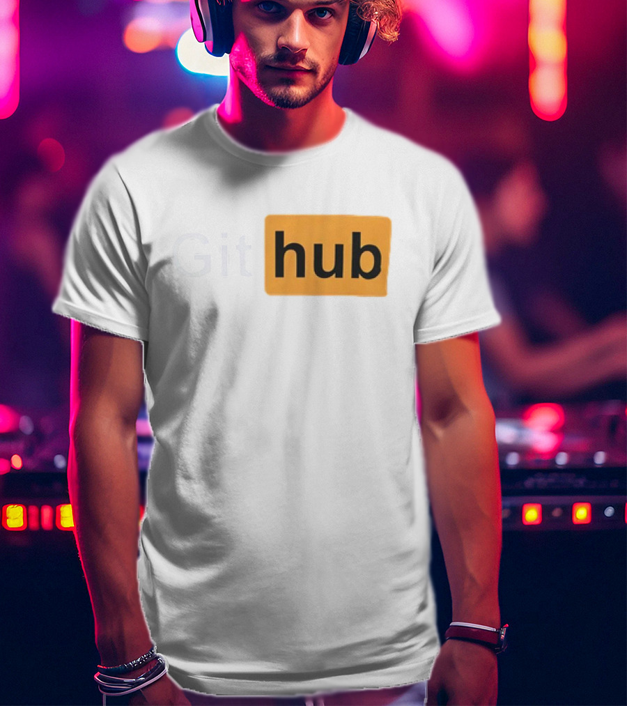 Git Hub Text With Yellow Highlight T-Shirt