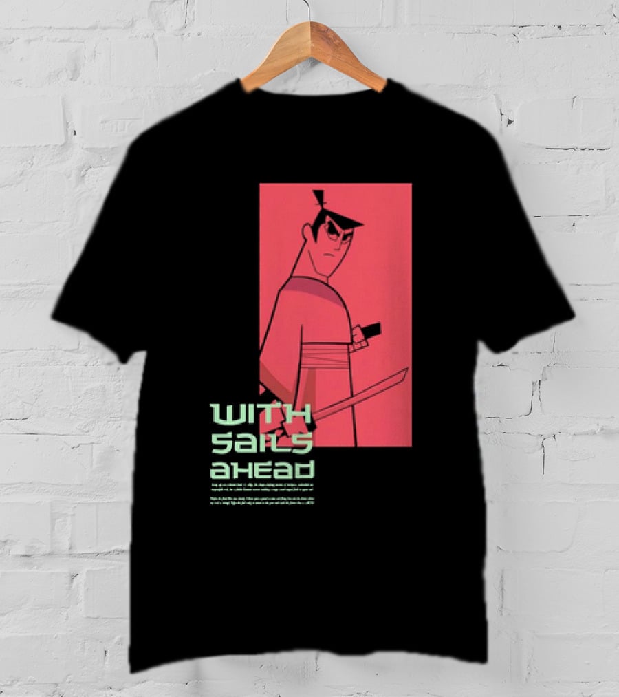 Samurai Jack With Sails Ahead Retro Style Fan T-Shirt