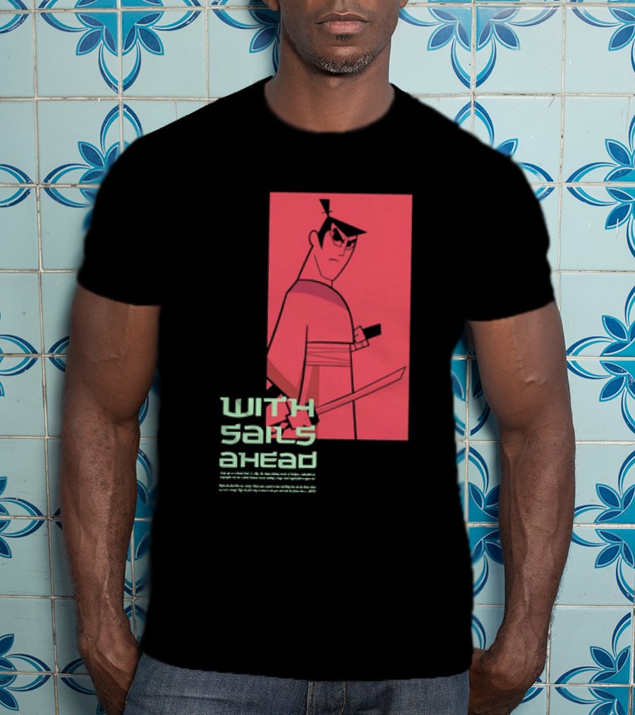 Samurai Jack With Sails Ahead Retro Style Fan T-Shirt