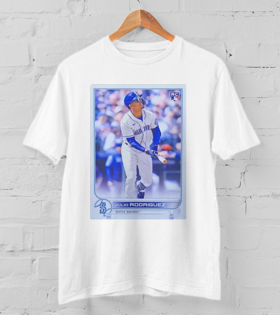 Julio Rodriguez RC Seattle Mariners MLB Baseball Card T-Shirt