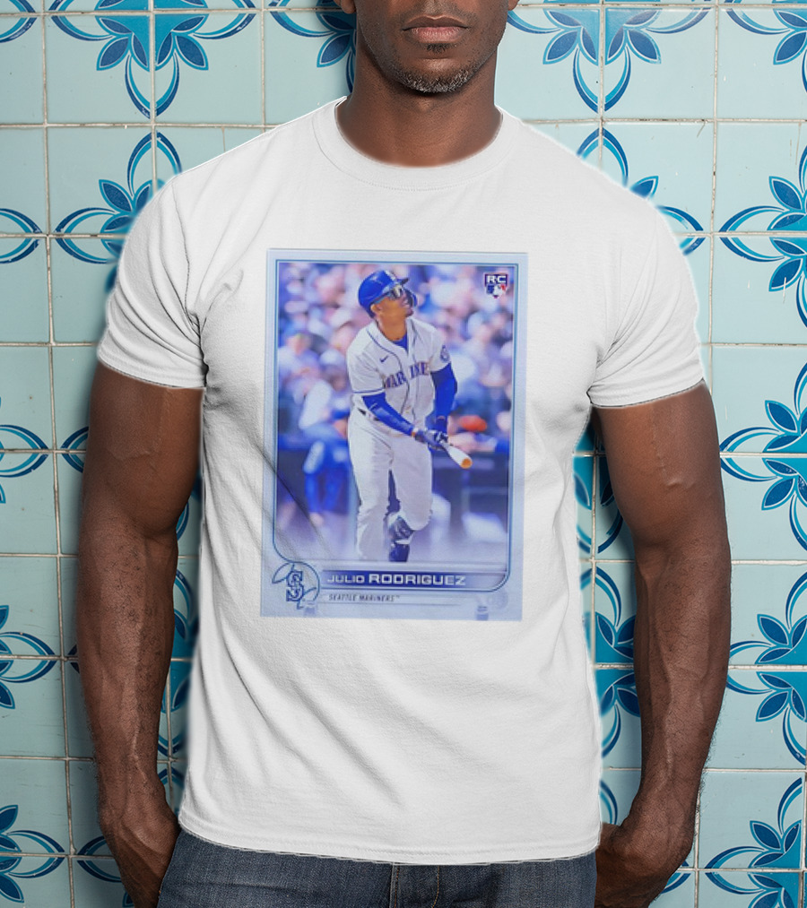 Julio Rodriguez RC Seattle Mariners MLB Baseball Card T-Shirt