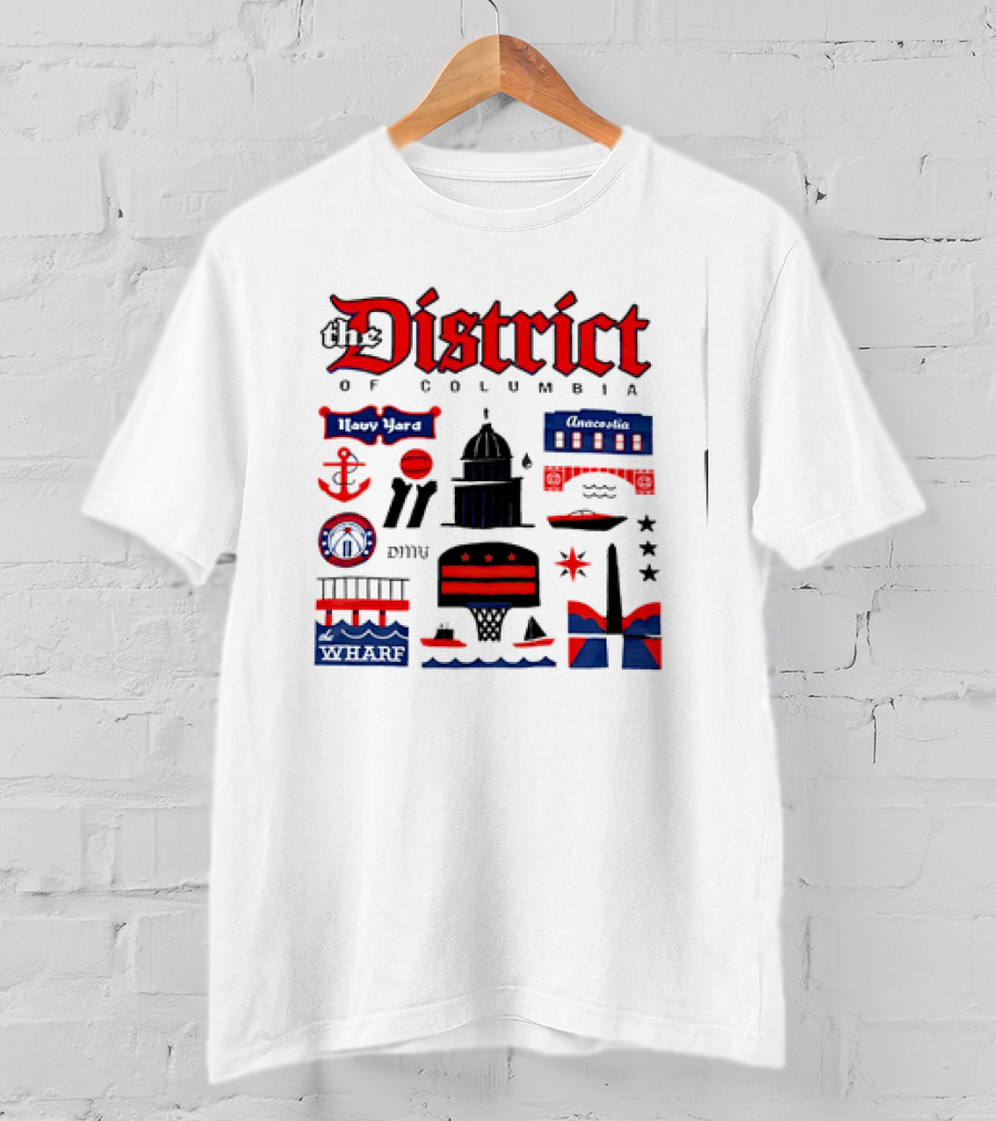 The District Of Columbia Navy Yard Anacostia Wharf Symbols T-Shirt