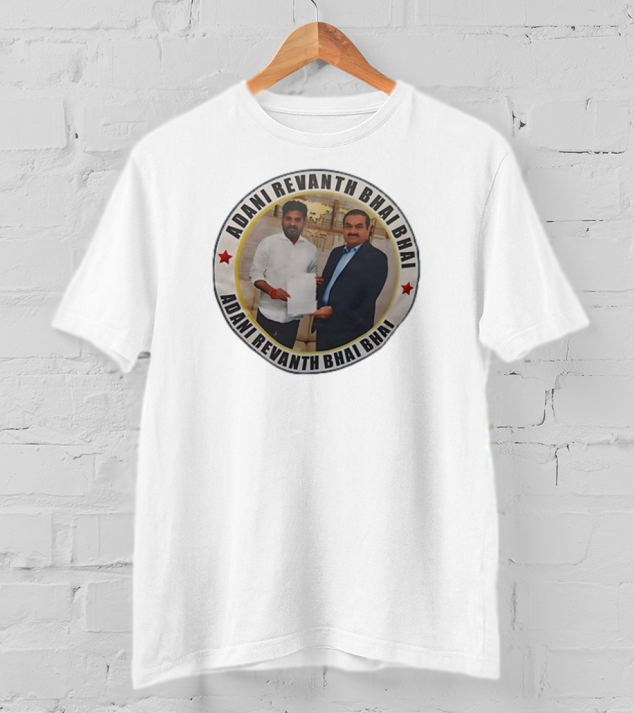 Adani Revanth Bhai Bhai Collaborative Meeting Circle Image T-Shirt
