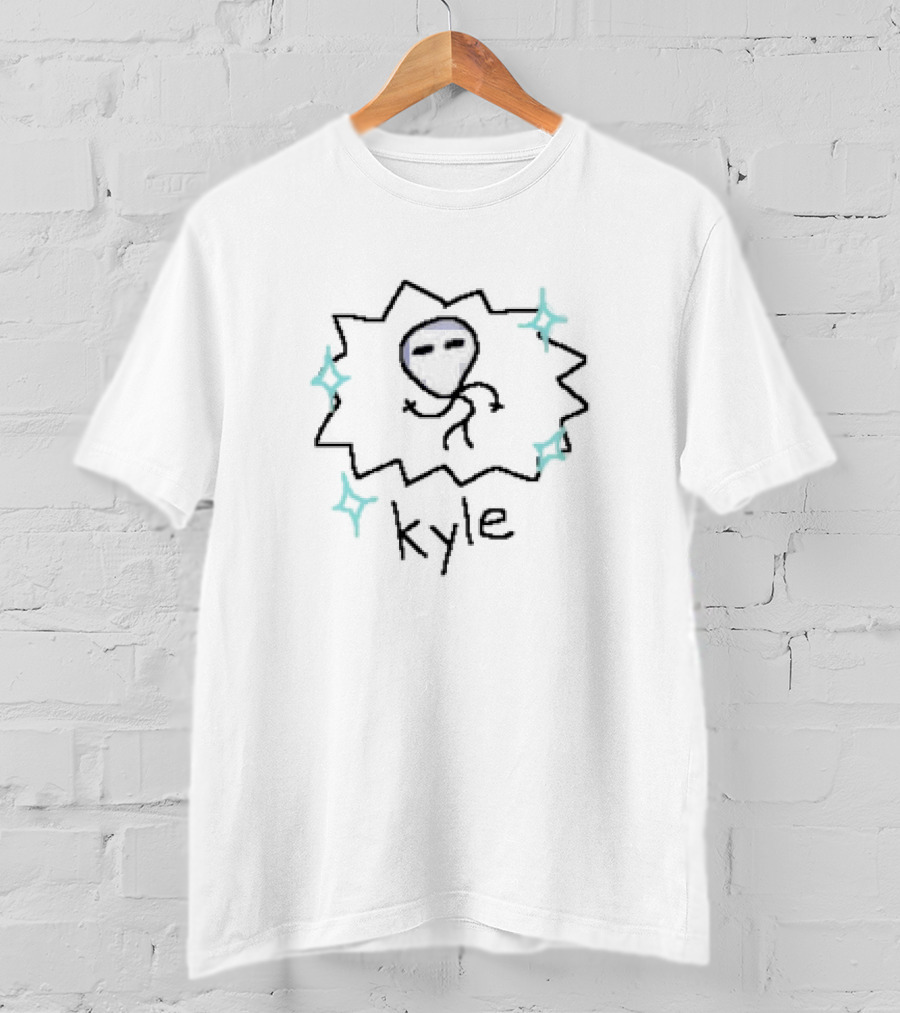 Ailen Raxdflipnote Kyle Alien Drawing With Sparkles T-Shirt