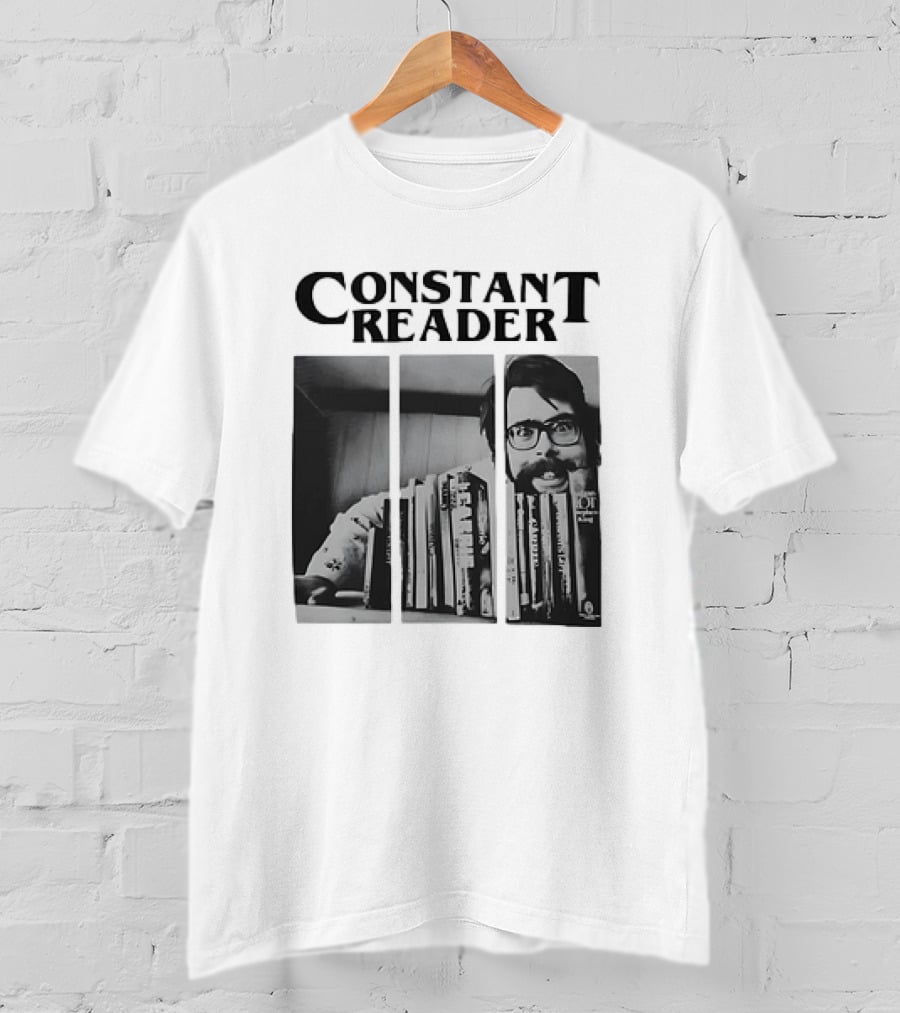 Constant Reader Stephen King Split Image With Books T-Shirt