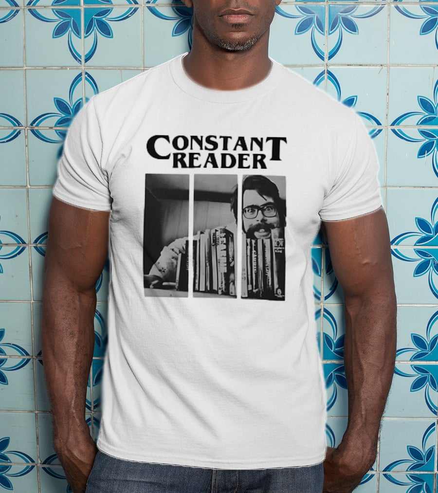 Constant Reader Stephen King Split Image With Books T-Shirt