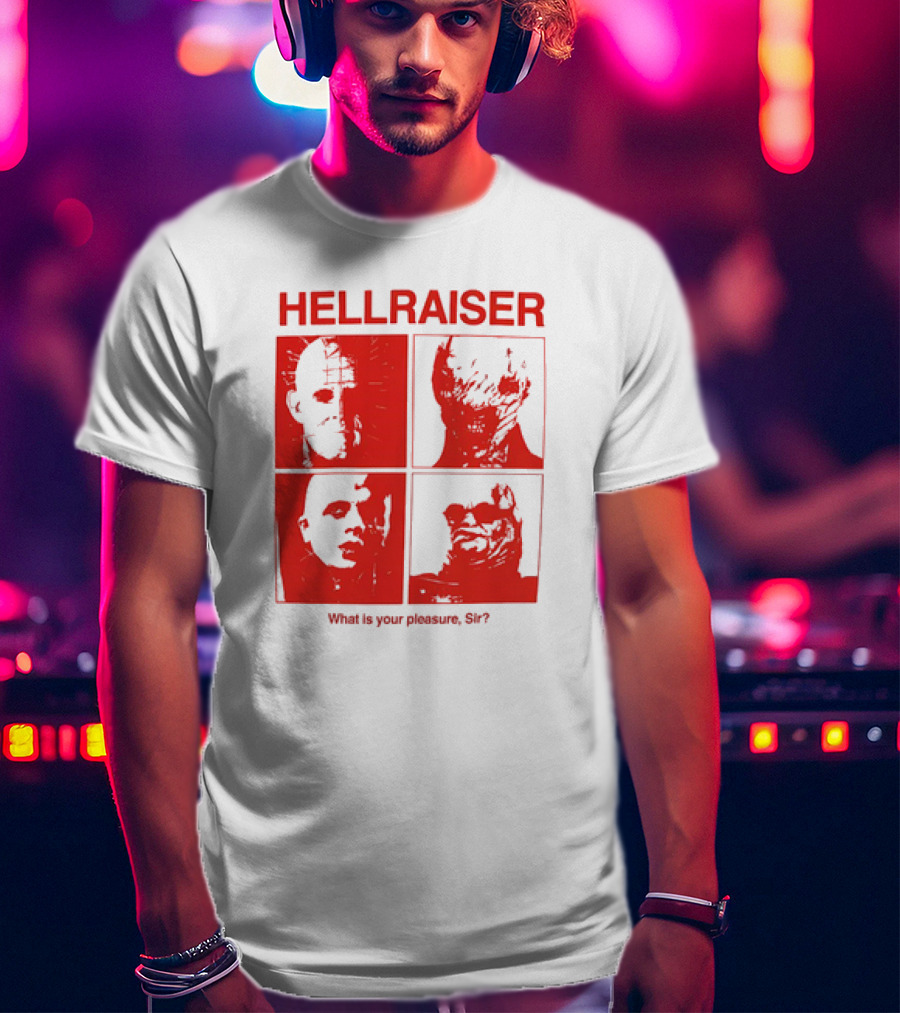Hellraiser What Is Your Pleasure Sir Iconic Horror Faces Red T-Shirt