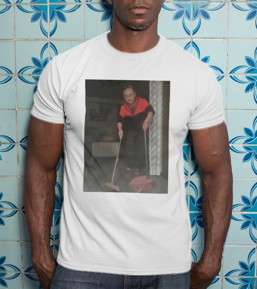 Hygiene Guy Cleaning With Broom And Dustpan Indoors T-Shirt